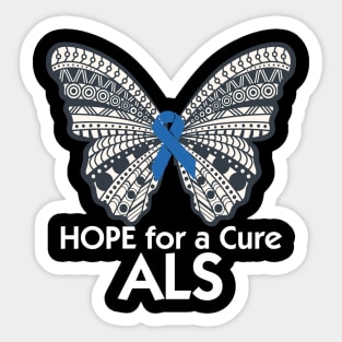 blue ribbon butterfly Sticker